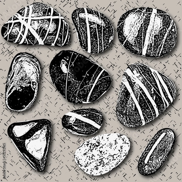 Obraz Stone set on sand background