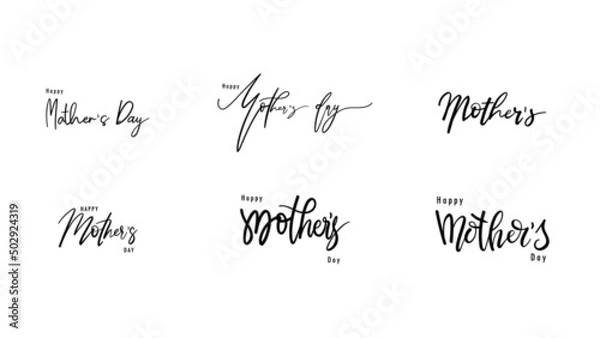 Fototapeta Happy Mother’s day calligraphy set , Modern design for presentation , illustration Vector EPS 10