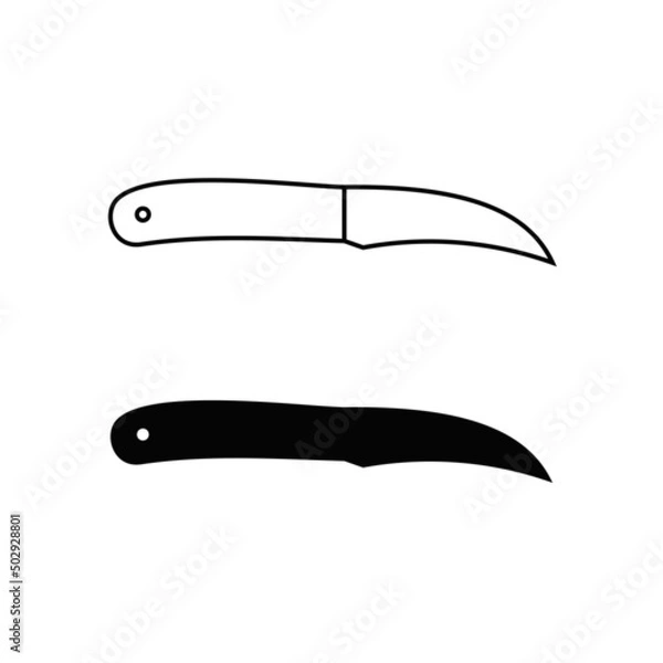 Fototapeta The Peeling Knives icon. The Cleaver Knife Icon. Line and silhouette icon illustration. Vector linear icon.