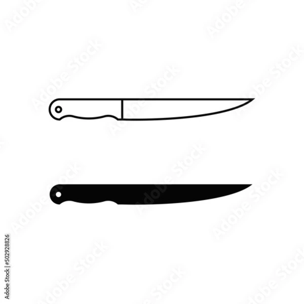 Fototapeta The Paring Knives icon. The Paring Knife Icon. Line and silhouette icon illustration. Vector linear icon.