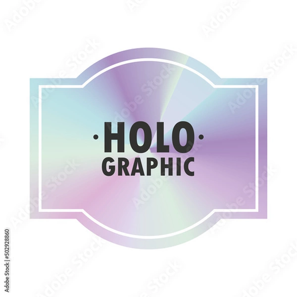 Fototapeta holographic badge style
