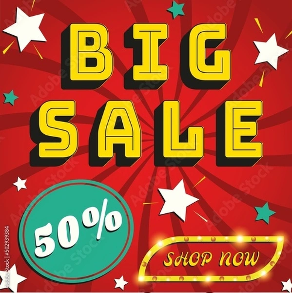 Obraz big sale 50 red background stars