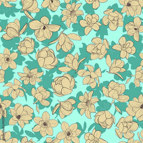 Fototapeta Seamless floral pattern. background