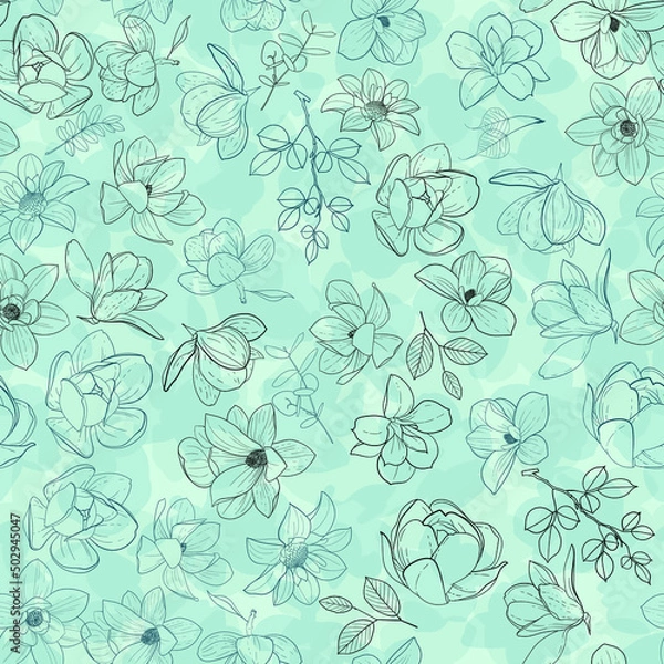 Fototapeta Seamless floral pattern. background