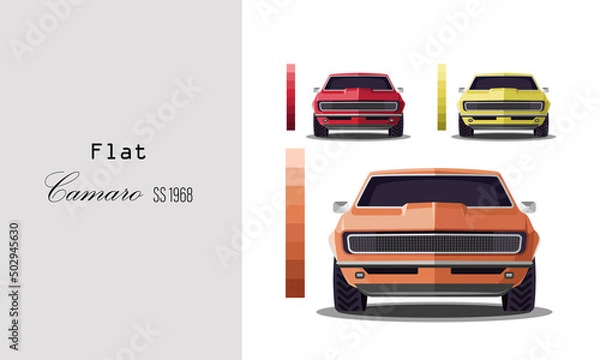 Obraz Camaro Flat Muscle Car Front