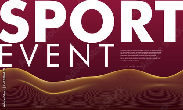Fototapeta Sports background for event, tournament, poster, cup or championship. Layout design template with blending lines representing desert. Qatar 2022. Vector Illustration.