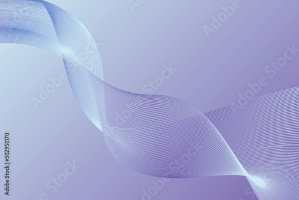 Fototapeta Futuristic mesh wave vector background. Gentle lines flow illustration for a card, cover, flyer, or presentation. Stylish smooth grid wavy shape with glowing effects