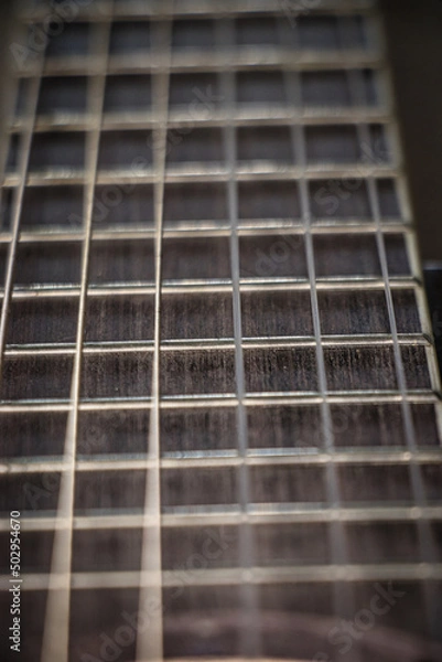 Obraz Black guitar details strings