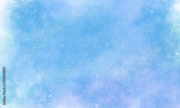 Obraz 和紙ににじんだ水たまりのような背景素材01（青・水色）