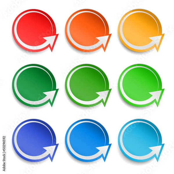 Obraz Round paper stickers with arrows