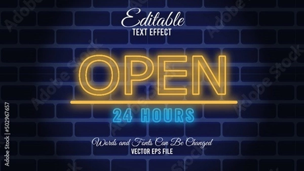 Fototapeta Open editable text effect