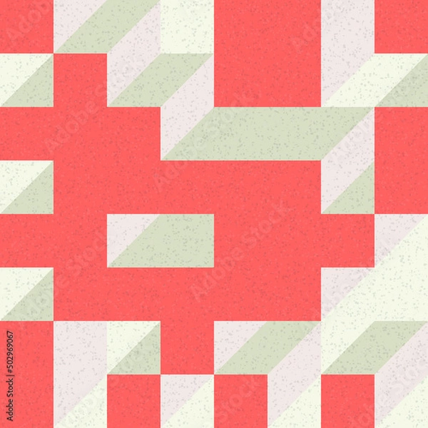Fototapeta Implementation of Edward Zajec’s “Il Cubo” from 1971. Essentially a Truchet tile set of 8 tiles and rules for placement art illustration