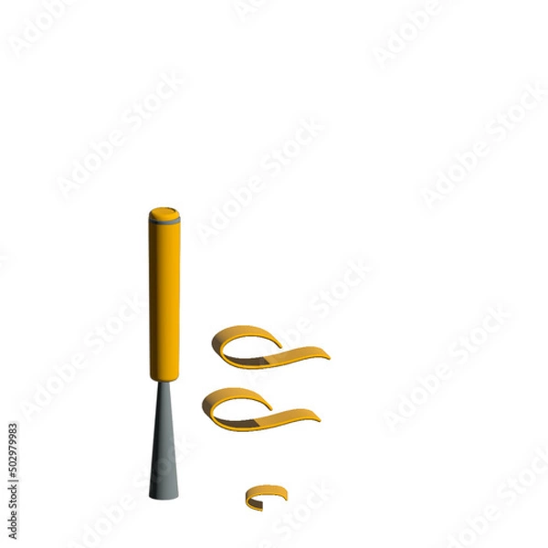 Obraz Schnitzeisen mit Spänen, 3D