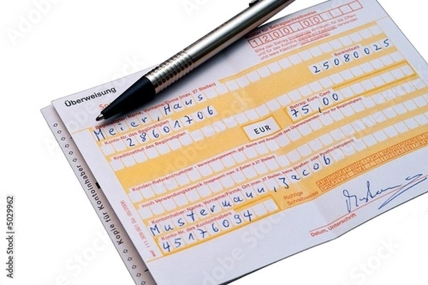 Obraz überweisungsschein
