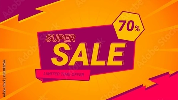 Obraz Super sale banner template design background