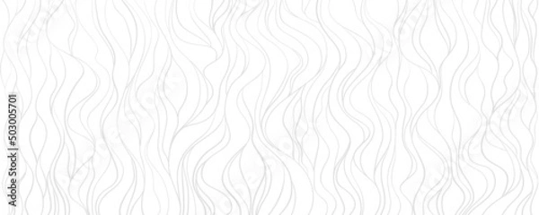Fototapeta Waved background. Hand drawn waves. Seamless wallpaper on horizontally surface. Stripe texture with many lines. Wavy pattern. Line art. Print for banner, flyer or poster