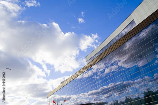 Obraz clouds on a wall with flying bird