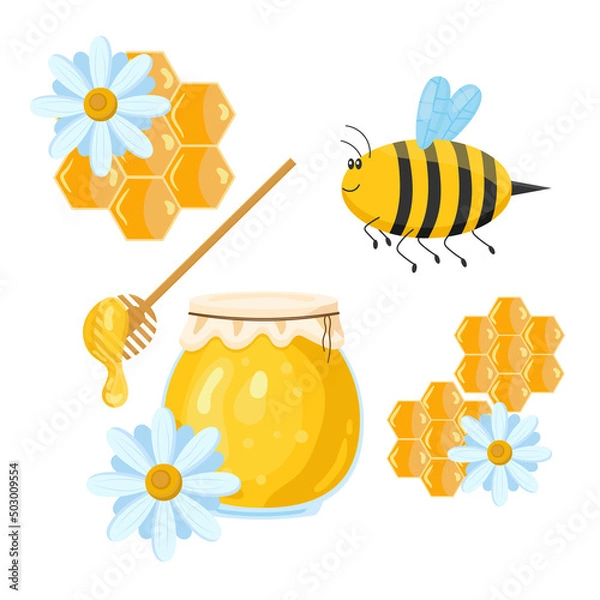 Obraz honey bee set