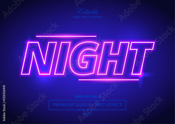 Obraz NIGHT VECTOR TEXT STYLE EFFECT