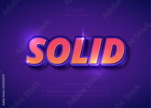 Fototapeta SOLID VECTOR TEXT STYLE EFFECT
