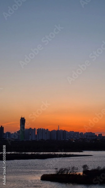 Obraz sunset over the river