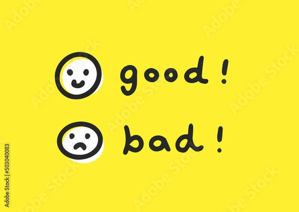 Fototapeta GOOD BAD 顔文字　マーク　手描きイラスト