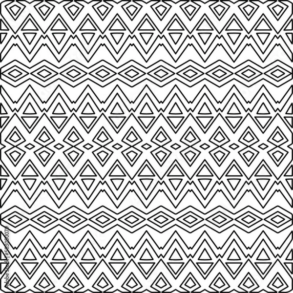 Obraz Stylish texture with figures from lines.
Abstract geometric black and white pattern for web page, textures, card, poster, fabric, textile. Monochrome graphic repeating design. 