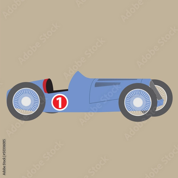 Obraz Illustration of retro racing car