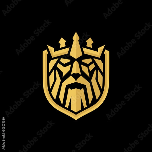 Obraz the king viking logo design