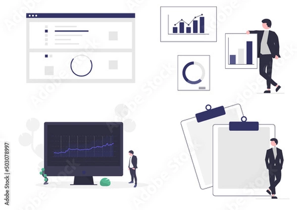 Obraz person with chart and graph