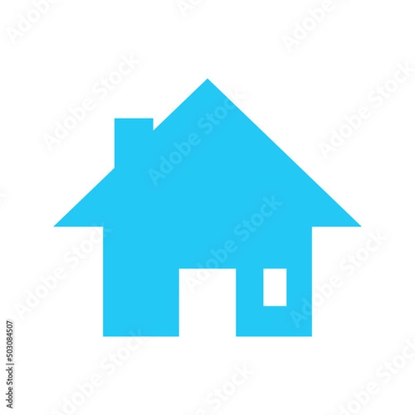 Fototapeta Isolated home icon. UI and UX element. It use analogous color scheme, created as simple as possible to achieve minimal size but the quality of the vector graphic is still maintained.