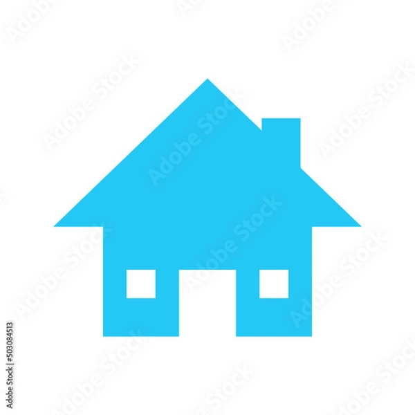 Fototapeta Isolated home icon. UI and UX element. It use analogous color scheme, created as simple as possible to achieve minimal size but the quality of the vector graphic is still maintained.