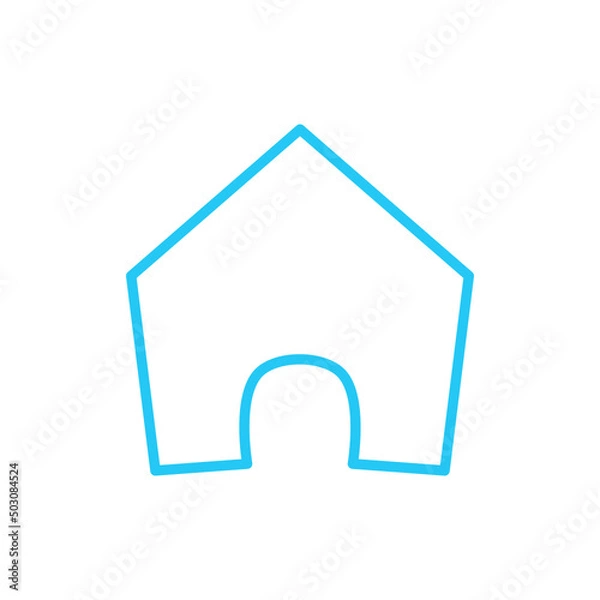 Fototapeta Isolated home icon. UI and UX element. It use analogous color scheme, created as simple as possible to achieve minimal size but the quality of the vector graphic is still maintained.