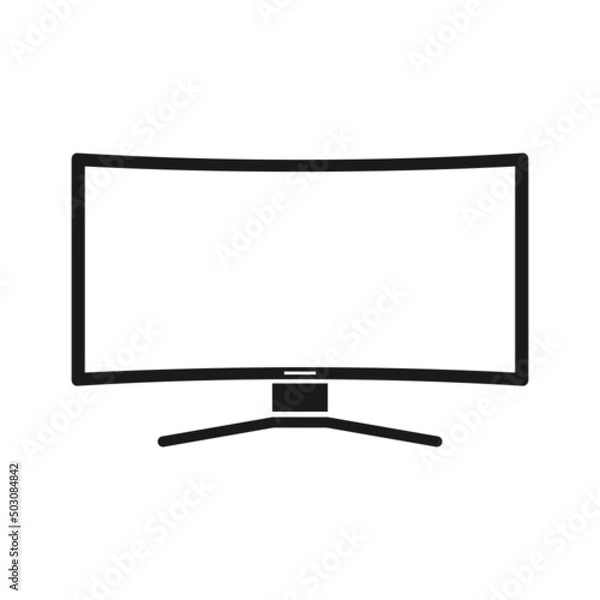 Obraz Isolated monitor icon. UI and UX element of app and web. It use analogous color scheme, created as simple as possible to achieve minimal size but the quality of vector graphic is still maintained.