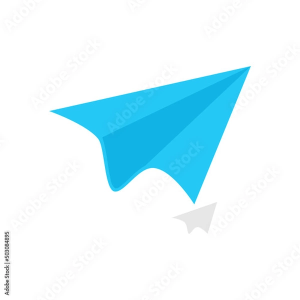 Obraz The send or share icon. UI and UX element of app and web. It use analogous color scheme, created as simple as possible to achieve minimal size but the quality of vector graphic is still maintained.