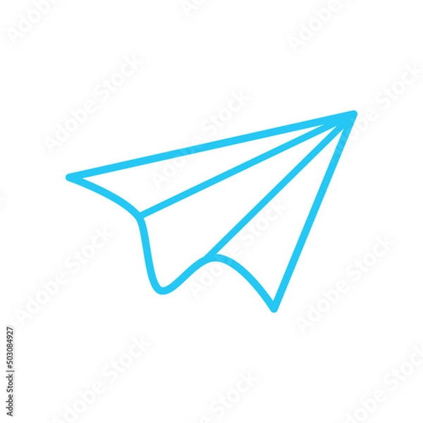 Obraz The send or share icon. UI and UX element of app and web. It use analogous color scheme, created as simple as possible to achieve minimal size but the quality of vector graphic is still maintained.