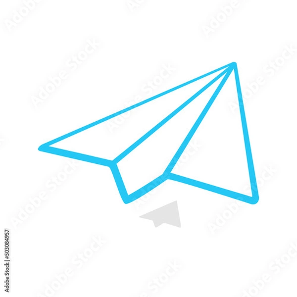 Obraz The send or share icon. UI and UX element of app and web. It use analogous color scheme, created as simple as possible to achieve minimal size but the quality of vector graphic is still maintained.