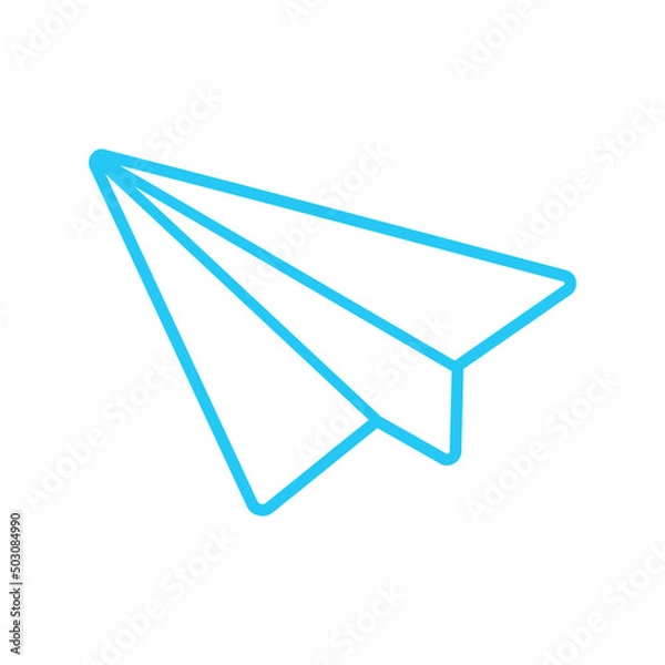 Fototapeta The send or share icon. UI and UX element of app and web. It use analogous color scheme, created as simple as possible to achieve minimal size but the quality of vector graphic is still maintained.