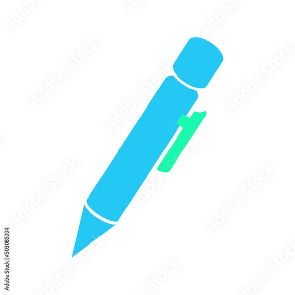 Fototapeta Isolated pen icon. UI and UX element of app and web. It use analogous color scheme, created as simple as possible to achieve minimal size but the quality of vector graphic is still maintained.