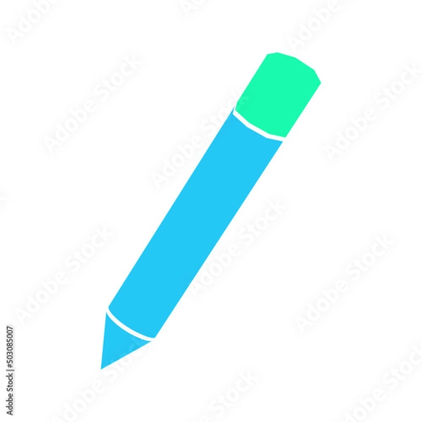 Fototapeta Isolated pencil icon. UI and UX element of app and web. It use analogous color scheme, created as simple as possible to achieve minimal size but the quality of vector graphic is still maintained.