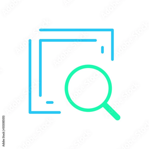 Obraz Isolated search icon. UI and UX element of app and web. It use analogous color scheme, created as simple as possible to achieve minimal size but the quality of vector graphic is still maintained.