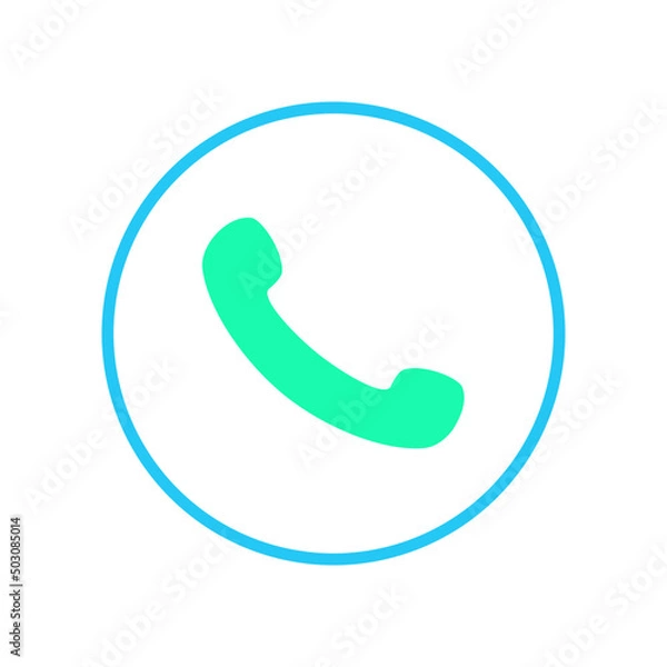 Fototapeta Isolated telephone  icon. UI and UX element of app and web. It use analogous color scheme, created as simple as possible to achieve minimal size but the quality of vector graphic is still maintained.