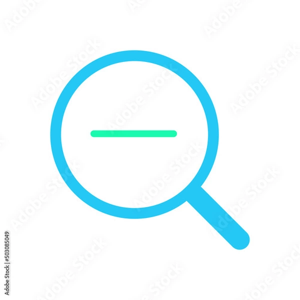 Fototapeta Isolated zoom out icon. UI and UX element of app and web. It use analogous color scheme, created as simple as possible to achieve minimal size but the quality of vector graphic is still maintained.