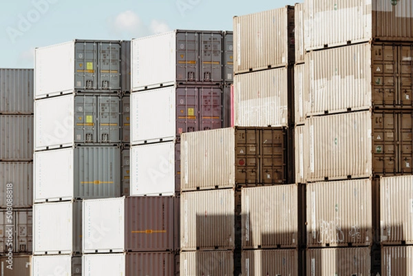 Fototapeta Container stapeln sich im Hafen