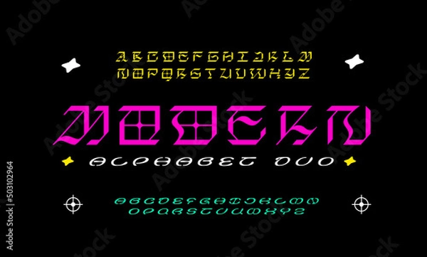 Obraz Neo gothic modern type design. Vector alphabet