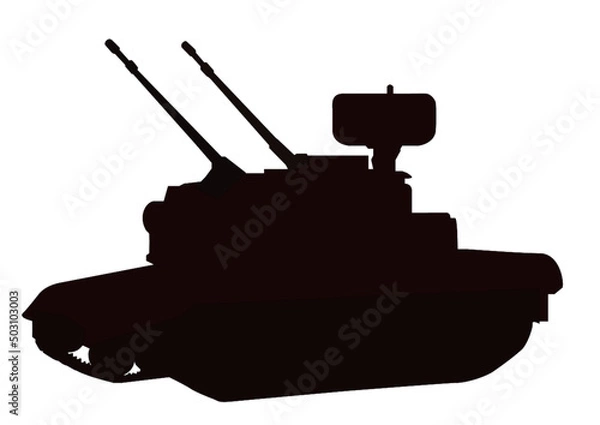 Obraz Silhouette eines Gepard Flak Panzers