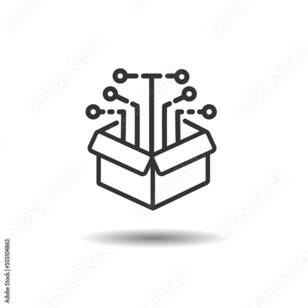 Fototapeta Open source icon. Software with open code. Vector illustration