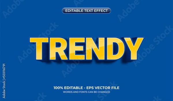 Fototapeta Trendy bold text effect. Editable yellow gradient font effect for sales headline on blue background