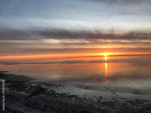 Fototapeta Couché de soleil Ault