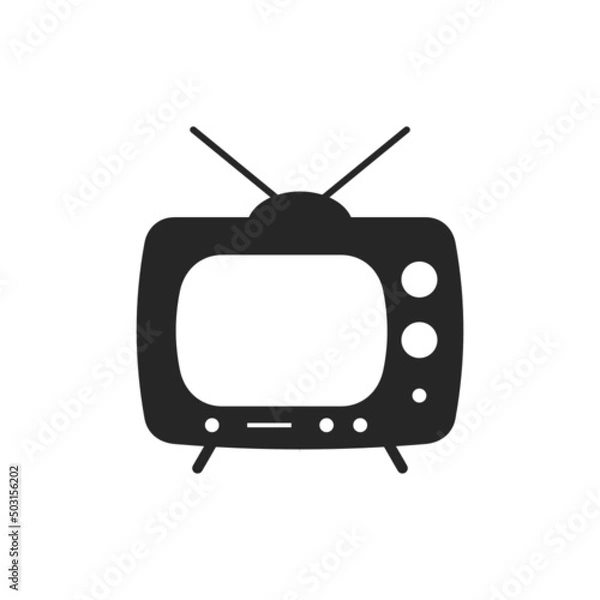 Fototapeta Isolated television icon. UI and UX element of app and web. It use analogous color scheme, created as simple as possible to achieve minimal size but the quality of vector graphic is still maintained.